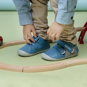 D.D.Step leather boots Bermuda Blue Grey Bear