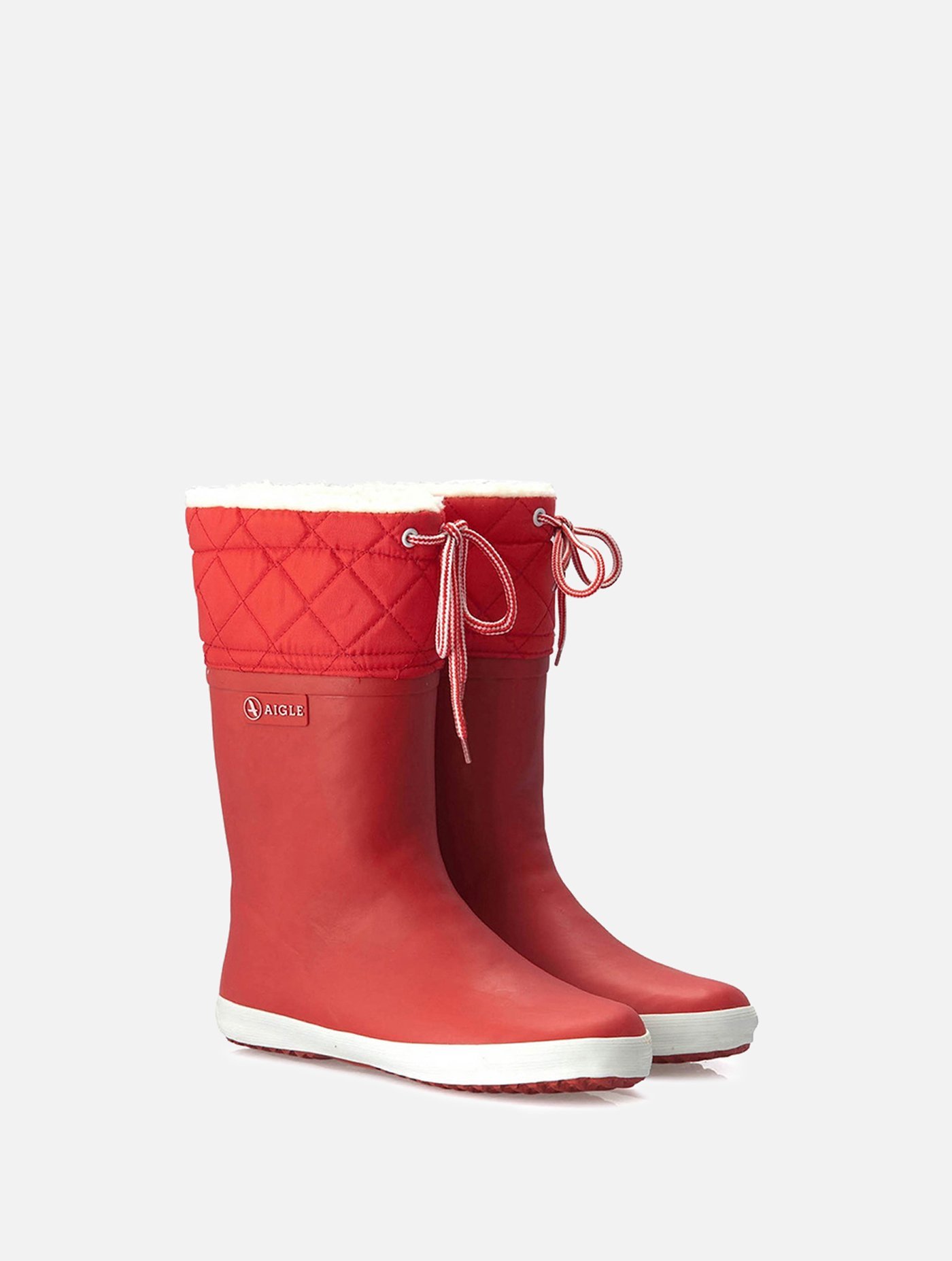 Aigle fur-lined rubber boots Rouge