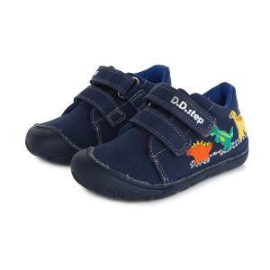 D.D.Step Canvas Sneakers Royal Blue Dinosaur