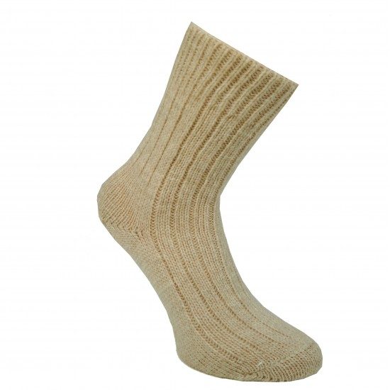 Vegateksa 100% Merino Wool Ripe Socks Beige