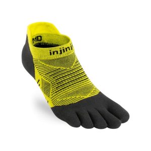 Injinji Run Lightweight No-Show Coolmax Limeade toe socks