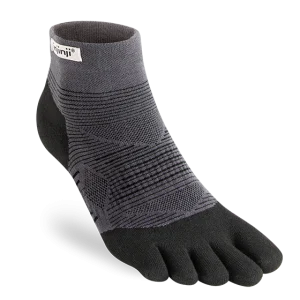 Injinji Run Lightweight Mini-Crew Coolmax Black/Dark Grey toe socks