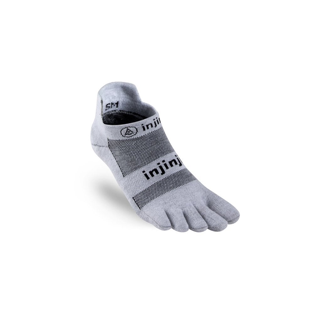Injinji Run Lightweight No-Show Coolmax Light Grey toe socks