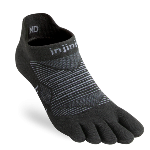 Injinji Run Lightweight No-Show Coolmax Noir toe socks