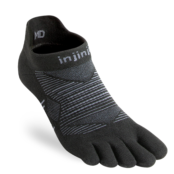 Injinji Run Lightweight No-Show Coolmax Noir toe socks