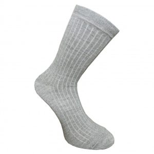 Vegateksa Very Soft Extra Fine 85% Merino Wool Ripe Pattern Socks Light Grey