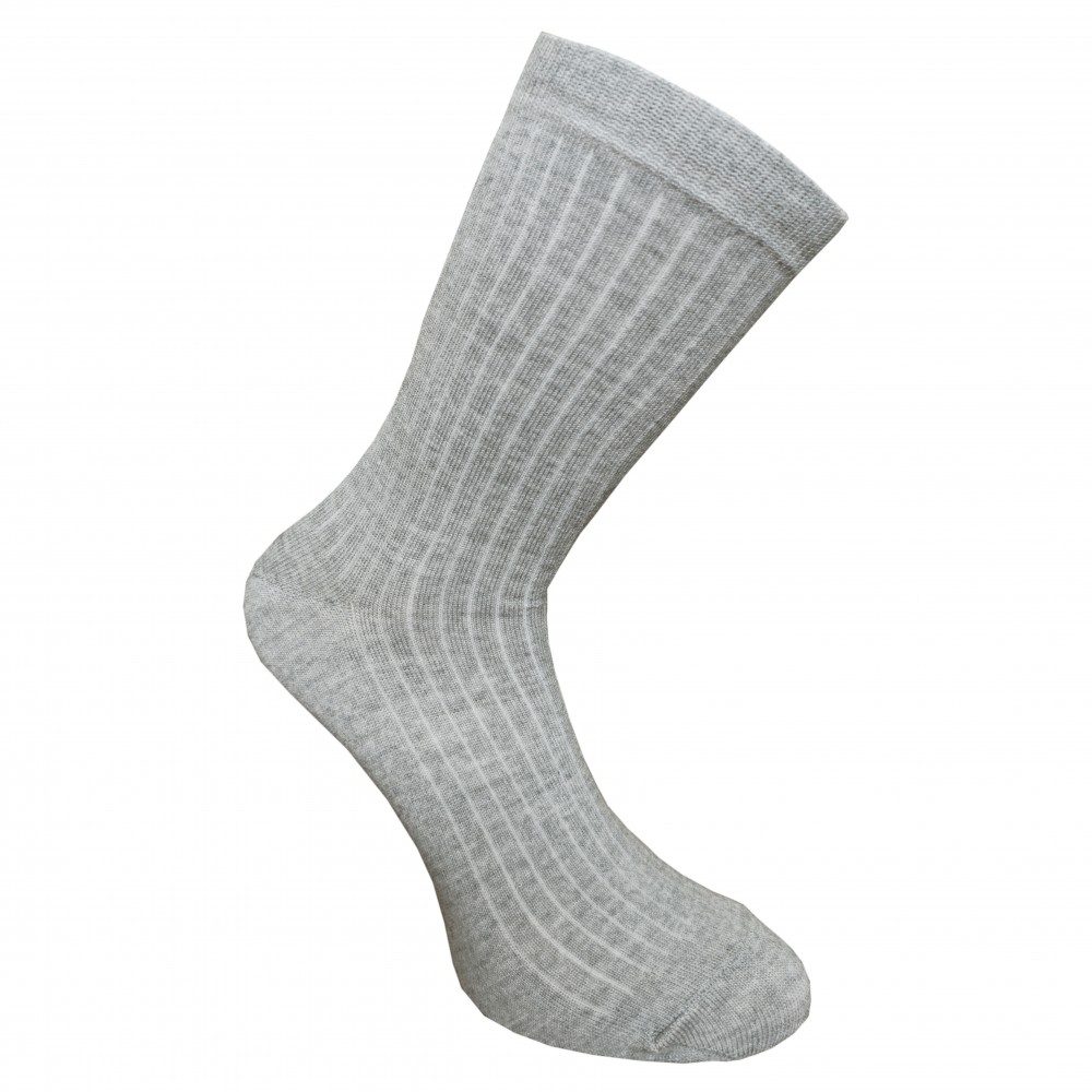 Vegateksa Very Soft Extra Fine 85% Merino Wool Ripe Pattern Socks Light Grey